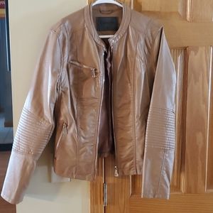 Tan Faux Leather Jacket